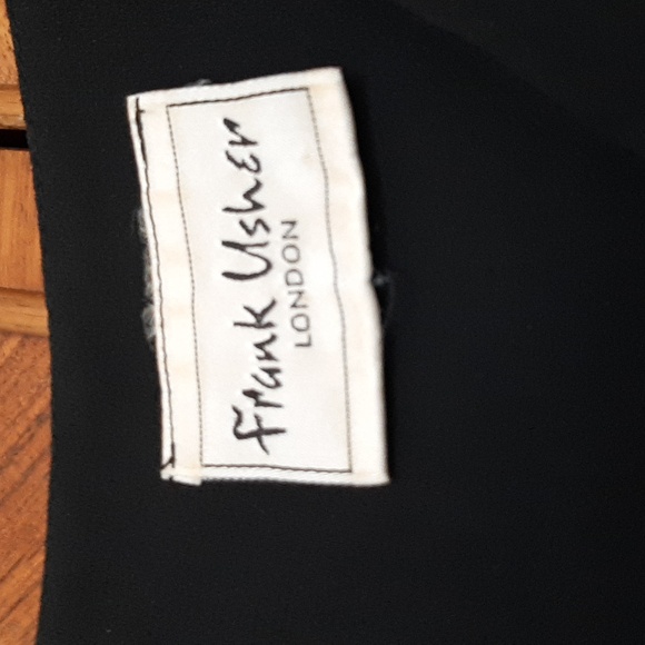 Vintage Frank Usher black Crepe dress 8 - Picture 4 of 11